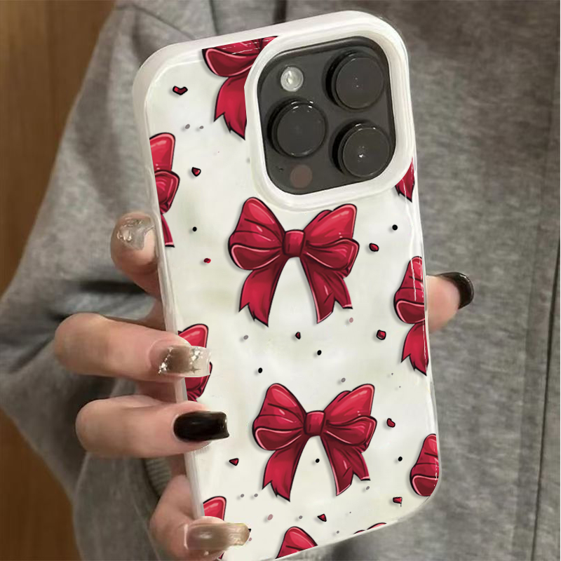 Phone Accessories Red - Witte rode strikpatroon telefoonhoesje voor iPhone