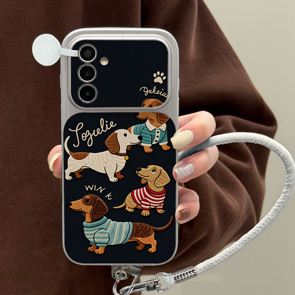 Lanyard Phone Strap - Cartoon Dachshund Telefoonhoesje voor Samsung A56