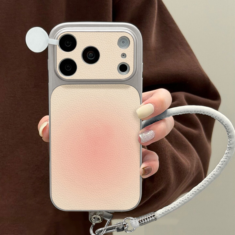 Lanyard Phone Strap - Litchi-patroon telefoonhoesje voor iPhone 16 15