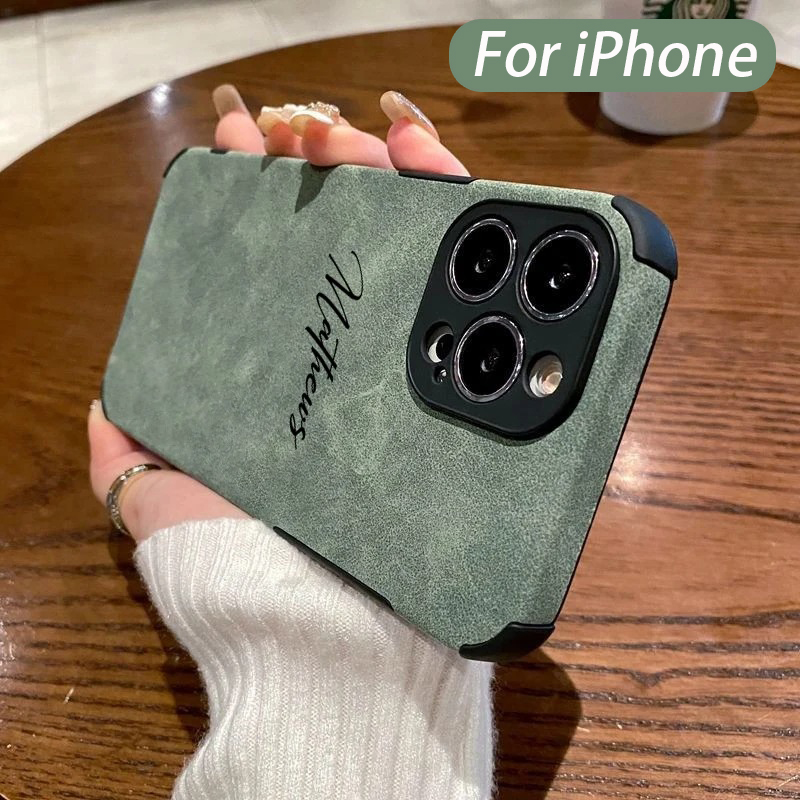 Phone Accessories Names - Gepersonaliseerde luxe lederen lamsvachthoes voor iPhone