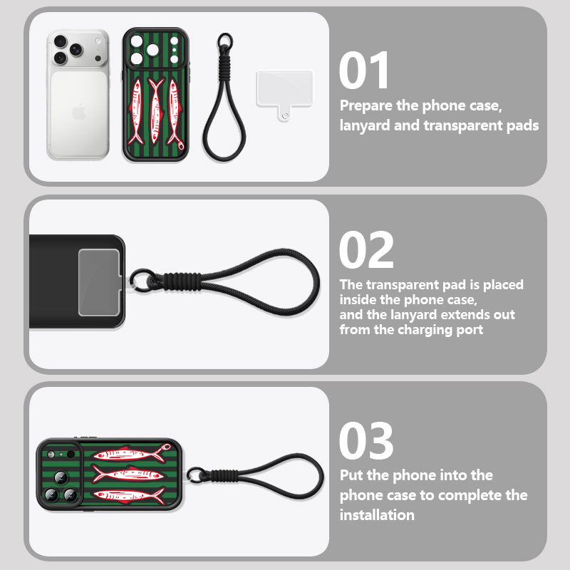 Sardientjes-krab-patroon met r - Lanyard Phone Strap recensie en prijs